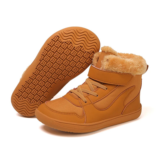 Kids Barefoot Hi-Top Winter Sneaker - Pink