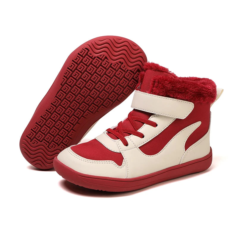 Kids Barefoot Hi-Top Winter Sneaker - Pink