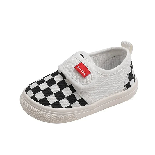 Canvas Skate-Style Barefoot Sneaker - Black and White