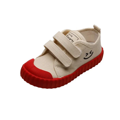 Canvas Smiley Face Velcro Barefoot Sneaker