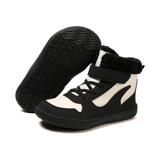 Kids Barefoot Hi-Top Winter Sneaker - Black