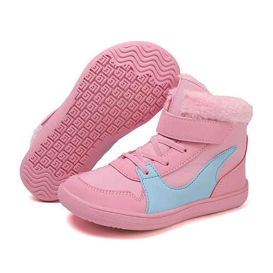Kids Barefoot Hi-Top Winter Sneaker - Pink